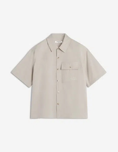 Maison Kitsuné Short Sleeved Overshirt In Grey