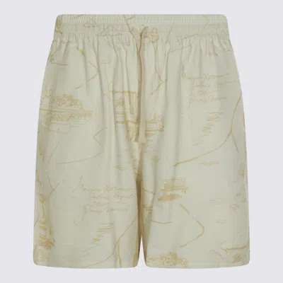 Maison Kitsuné Beige Viscose Shorts In Neutral