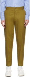 Maison Kitsuné Khaki Embroidered Trousers In Brown