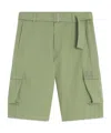 Maison Kitsuné Bermuda Shorts With Belt Loops And Pockets In Green