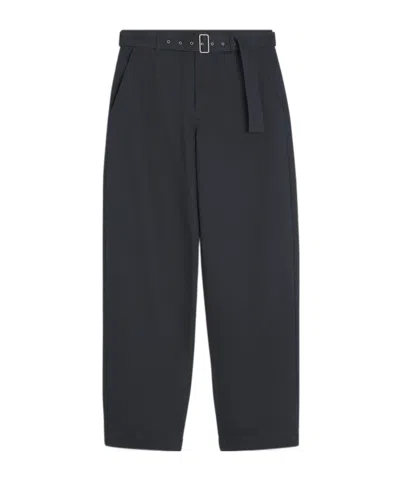 Maison Kitsuné Belted Pants In Slate Gray