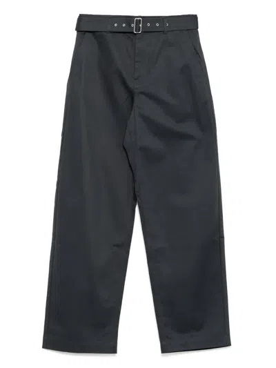 Maison Kitsuné Belted Trousers In Grey