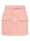 Maison Kitsuné Belted Utility Mini Skirt In Pink