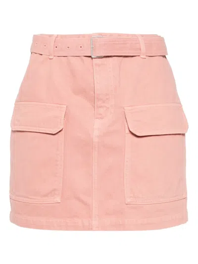 Maison Kitsuné Belted Utility Mini Skirt In Pink