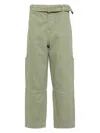 Maison Kitsuné Straight Leg Cotton Trousers With Cargo Pockets In Green