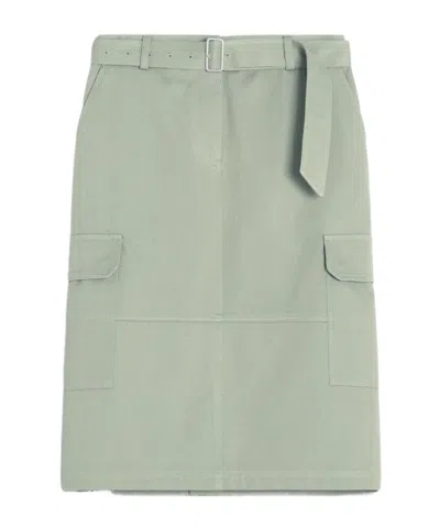 Maison Kitsuné Belted Utility Skirt In Green