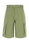 Maison Kitsuné Bermuda Shorts With Belt Loops And Pockets In Green