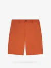 Maison Kitsuné Cotton Bermuda Shorts With Back Logoed Label In Orange