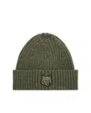 Maison Kitsuné Berretto Fox Head Laurel Green In Gray