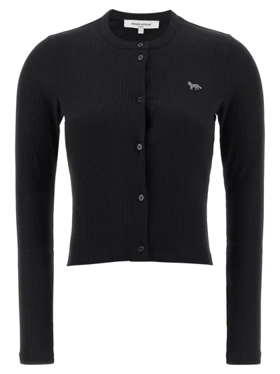 MAISON KITSUNÉ BLACK BABY FOX CARDIGAN