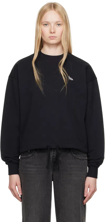 MAISON KITSUNÉ BLACK BABY FOX PATCH DRAWSTRING COMFORT SWEATSHIRT