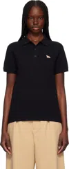 Maison Kitsuné Baby Fox-patch Polo Top In P199 Black