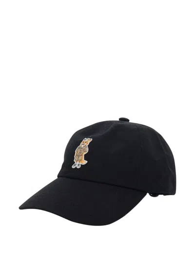Maison Kitsuné Cappello Da Baseball Nero Con Stampa Maison Kitsune In Black