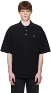 Maison Kitsuné Black Bold Fox Head Patch Oversize Polo In Black