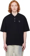 Maison Kitsuné Bold Fox Head Patch Oversize Polo In P199 Black