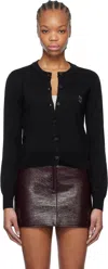 Maison Kitsuné Black Bold Fox Head Patch Regular Cardigan In P199 Black