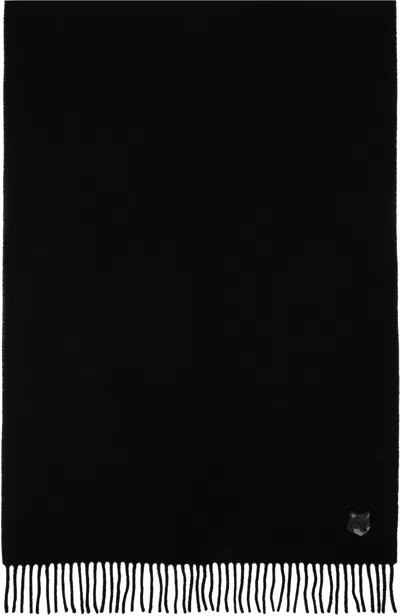 Maison Kitsuné Black Bold Fox Head Scarf In P199 Black