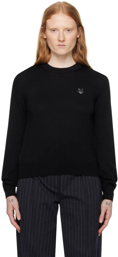 Maison Kitsuné Black Bold Fox Head Sweater In P199 Black