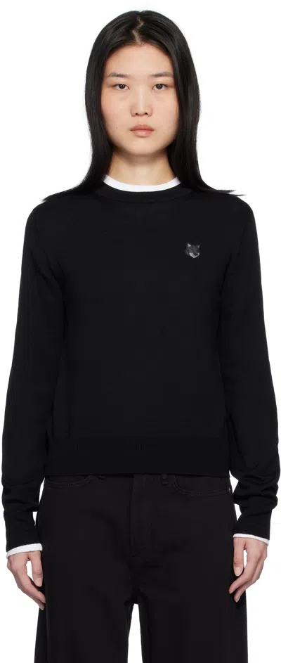 Maison Kitsuné Black Bold Fox Head Sweater In P199 Black