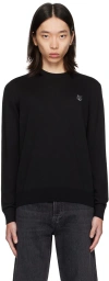 Maison Kitsuné Fox Patch Jersey With Classic Crew Neckline In P199 Black