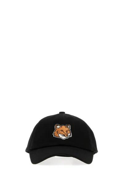 Maison Kitsuné Maison Kitsune Black Cotton Baseball Cap