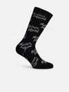 Maison Kitsuné Black Cotton Blend Socks In Black