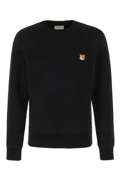 MAISON KITSUNÉ BLACK COTTON SWEATSHIRT