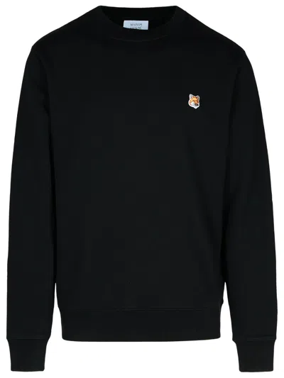 MAISON KITSUNÉ BLACK COTTON SWEATSHIRT