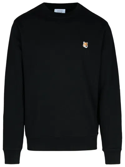 MAISON KITSUNÉ MAISON KITSUNÉ BLACK COTTON SWEATSHIRT