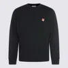 Maison Kitsuné Cotton Sweatshirt Featuring Fox Head Design In Black