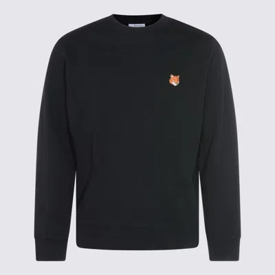 MAISON KITSUNÉ MAISON KITSUNÉ BLACK COTTON SWEATSHIRT