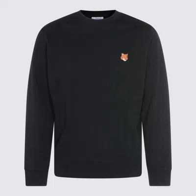 MAISON KITSUNÉ BLACK COTTON SWEATSHIRT
