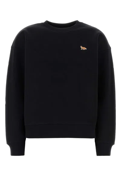 MAISON KITSUNÉ BLACK COTTON SWEATSHIRT