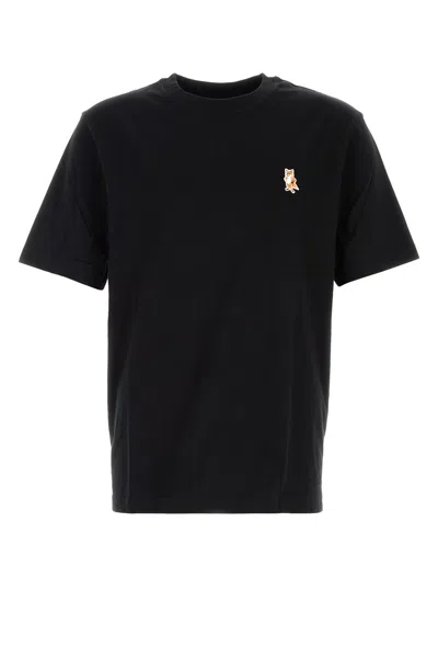 MAISON KITSUNÉ MAISON KITSUNE BLACK COTTON T-SHIRT