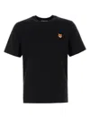 Maison Kitsuné Black Regular T-shirt With Logo Patch In Black