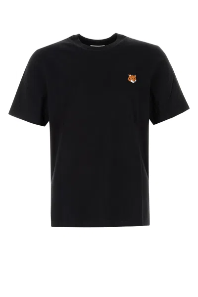 MAISON KITSUNÉ MAISON KITSUNE BLACK COTTON T-SHIRT