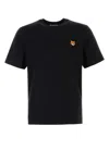 Maison Kitsuné Black Regular T-shirt With Logo Patch In Black
