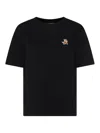 Maison Kitsuné Blue T-shirt With Fox Head Patch In Black