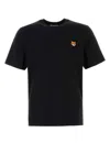 Maison Kitsuné Black Regular T-shirt With Logo Patch In Black