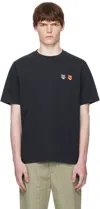 Maison Kitsuné Double Fox Patch Cotton Jersey T-shirt In Black