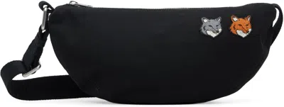 Maison Kitsuné Black Double Fox Head Bag