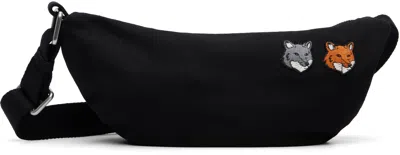 Maison Kitsuné Black Double Fox Head Pouch