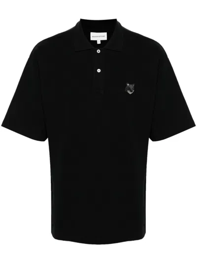 Maison Kitsuné Bold Fox Head Patch Comfort Polo In Black