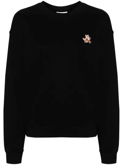 Maison Kitsuné Speedy Fox Patch Comfort Sweatshirt In Black