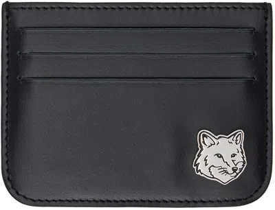 Maison Kitsuné Black Fox Head Card Holder In P199 Black