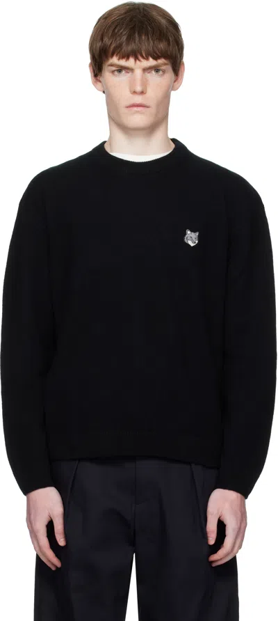 Maison Kitsuné Black Fox Head Lambswool Comfort Sweater