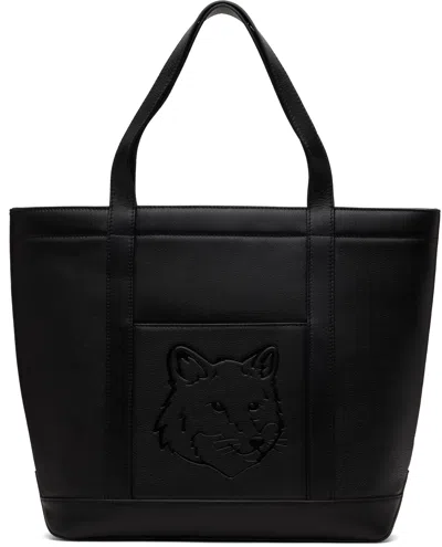 Maison Kitsuné Black Fox Head Leather Medium Tote