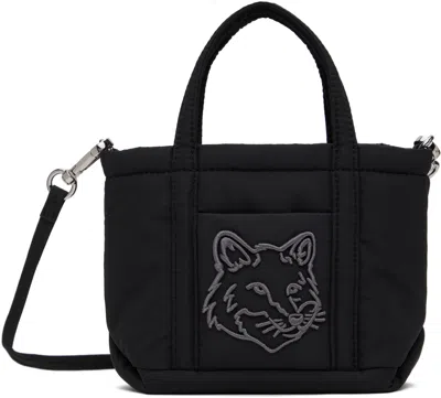 Maison Kitsuné Fox Head Large Shopper Bag - Maison Kitsune - Cotton - Blue In P199 Black