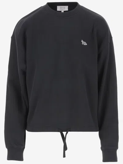 MAISON KITSUNÉ BLACK FOX-PATCH SWEATSHIRT