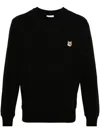 Maison Kitsuné Black Fox Head Long Sleeve T-shirt In Black